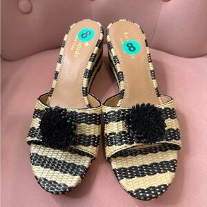 Kate Spade Seville Raffia Wedge Mule Sandals